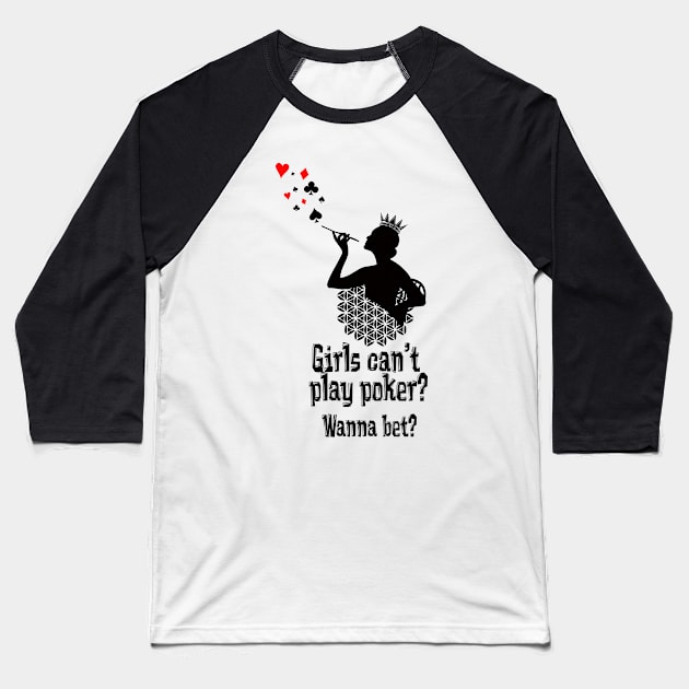 poker girl #poker Baseball T-Shirt by JBJart